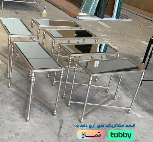 طاولات خدمه( 6ح)دور واحد لون شمباني تصميم راقي