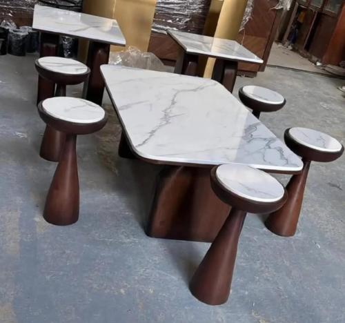 طقم طاولات فاخر من الخشب الطبيعي