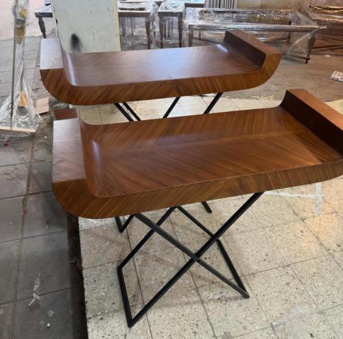 طقم استقبال القوعد حديد وفوق خشب ملبس قشره الجوز