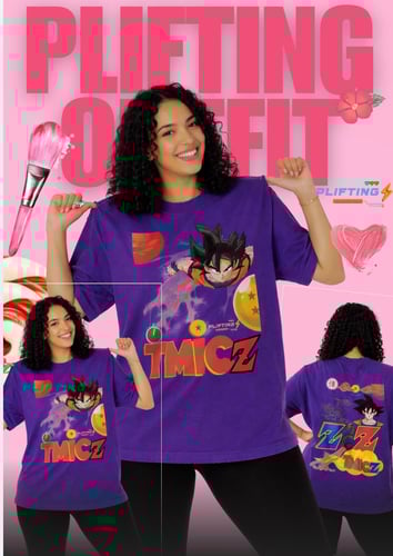 Purple Energy Anime Tee • تيشيرت زِد جرافيك بنفسجي
