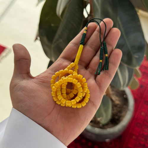 سبحة مستكة برميلي أصفر