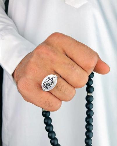 خاتم رجالي صدف افريقي طبيعي