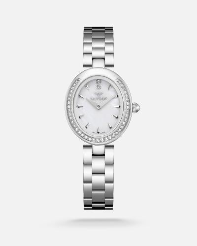 Women's distinguished watch, stainless steel, silver color