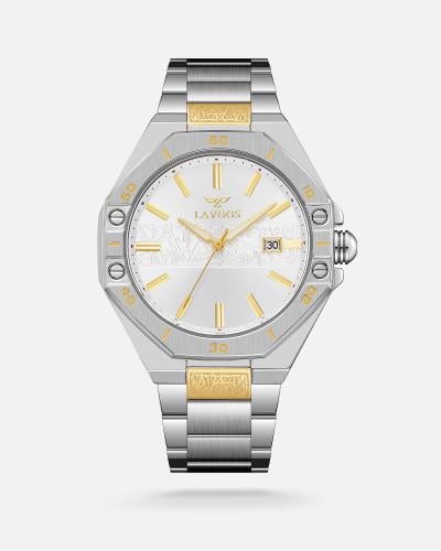 Men's Asil watch, steel, silver and gold color