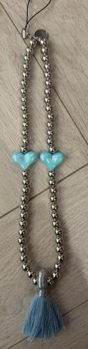 Silver bead with blue heart