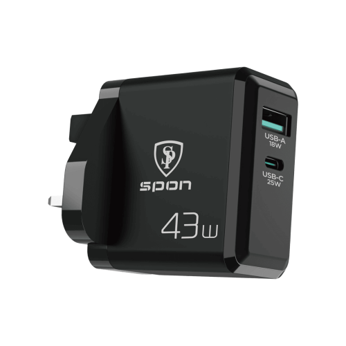 راس شاحن جداري PD+USB قوة 43وات