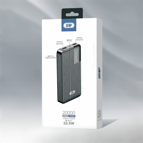 باور بنك 20000 22.5W(منفذ PD 18W+منفذين USB)