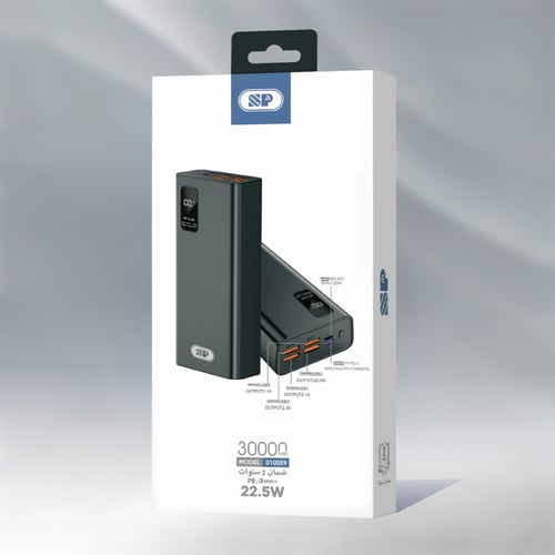 باور بنك 30000 ( PD 22.5W+USB 4)مع شاشة