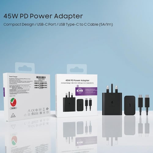 شاحن جداري مع الكيبل 45 واط فتحة تايب سي جولدن بلس