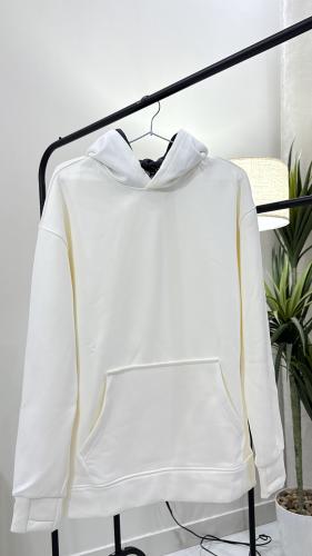 Hoodie 100% cotton white sugar coated with velvet...