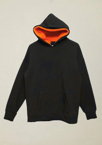 Hoodie 100% cotton black lined with velvet custom...