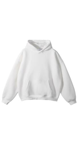 White hoodie, one cap