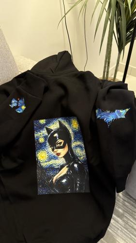Hoodie Van Gogh Cat Woman