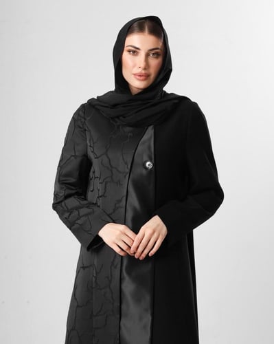 Jacquard Satin Panel Abaya