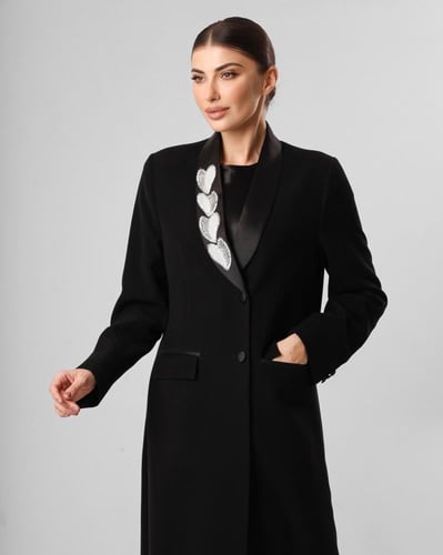 Crystal Embellished Blazer Abaya