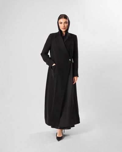 Pleated Crepe Blazer Abaya