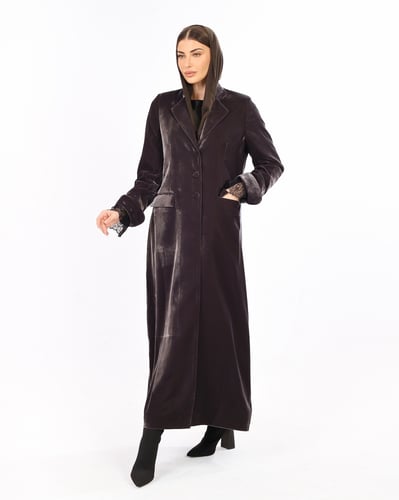 charcoal grey Velvet Blazer Abaya
