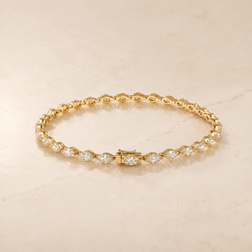 Marquise cut lab grown diamonds bracelet