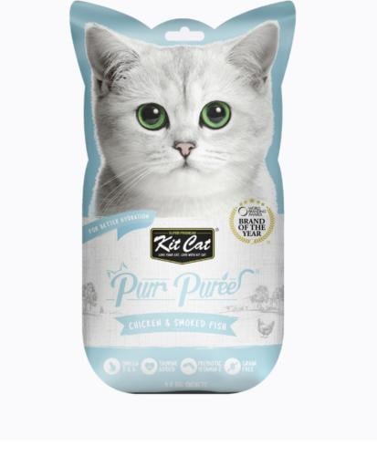 كت كات مكافآت 4x15g دجاج وسمك مدخن