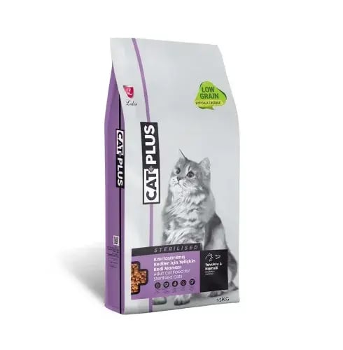 كات بلس للقطط البالغة المعقمة دجاج وسمك الأنشوفة