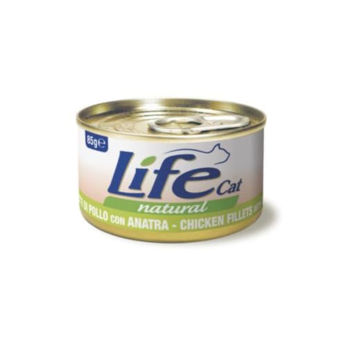 لايف كات معلبات الدجاج مع البط طعام رطب للقطط 85 ج...