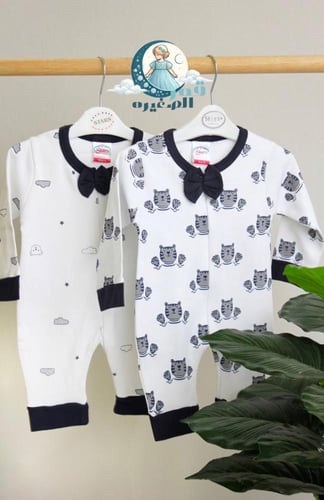 أوفرول قطني ناعم برسومات سحاب