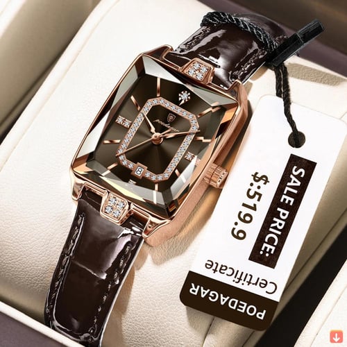 POEDAGAR الفاخرة عالية الجودة المرأة ساعة اليد مقا...