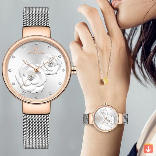 ساعة يد نسائية مقاومة للماء ماركة ساعة نسائية NAVI...