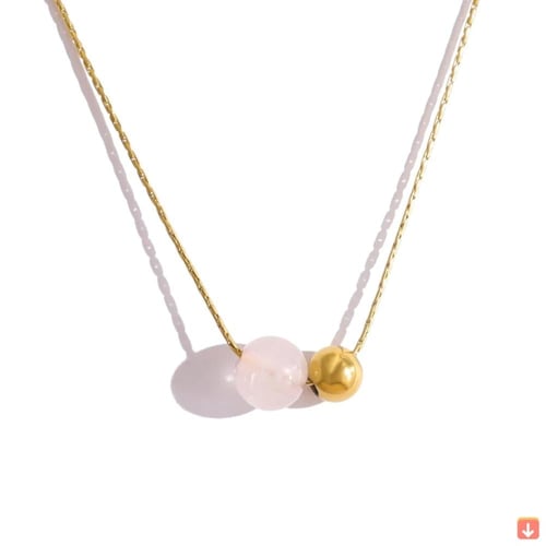 قلادةالحجر الطبيعي حبة قلادة القلائد للنساء شيك رق...