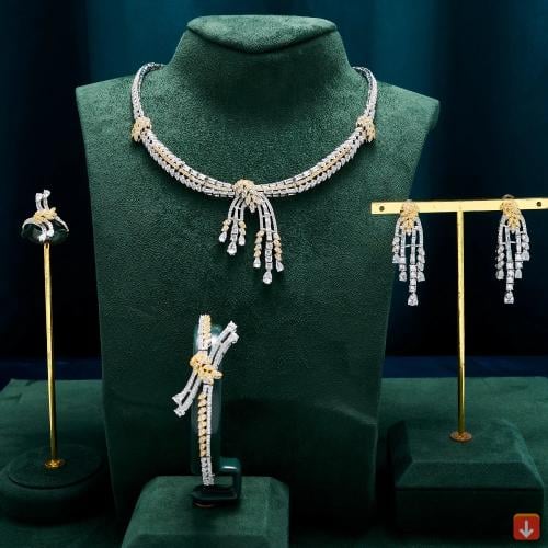 جديد 4 قطع دعوى زركون العروس طقم مجوهرات حفلة نسائ...