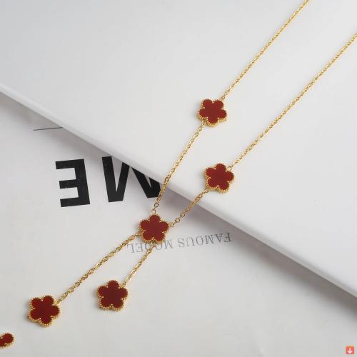 18K مطلية بالذهب الفولاذ المقاوم للصدأ قلادة اخمس...