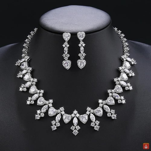 طقم زركون أنيقة متعددة الألوان