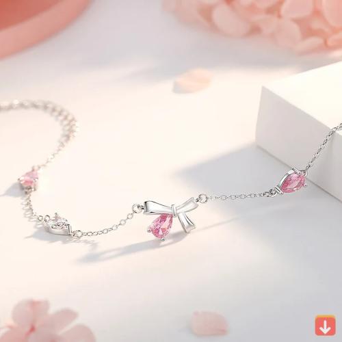 925 فضة الماس القوس زركونيا سوار