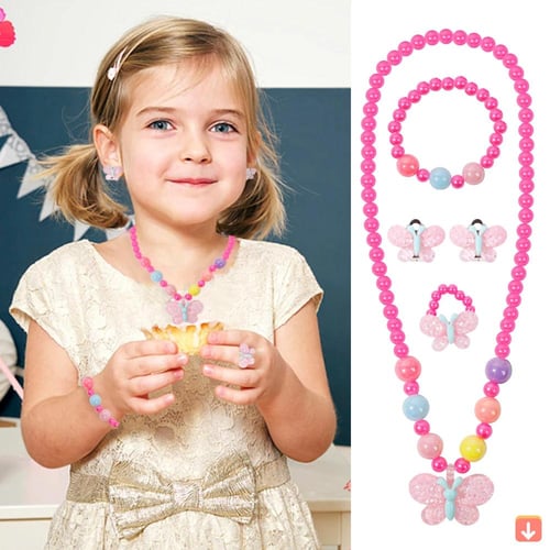 5 قطعة/مجموعة إكسسوارات شعر الأطفال مع قلادة مشبك...