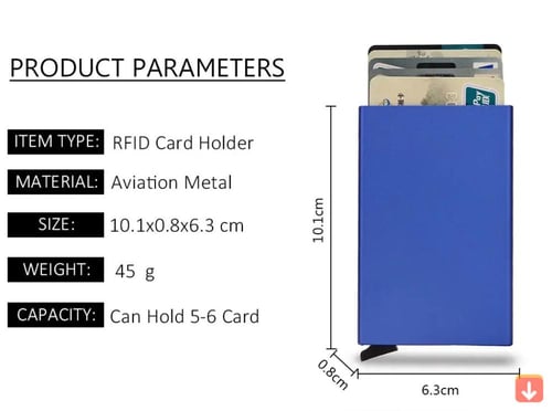 محفظة الكترونية حامل بطاقة الائتمان Rfid الرجال رق...