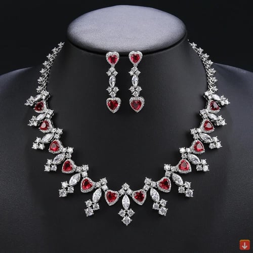 طقم زركون أنيقة متعددة الألوان