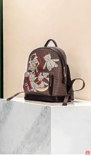 حقيبة ماركة اصلية طباعة دب الكتف شبابية للسيدات ،