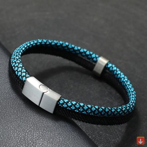 2025 موضة جديدة للرجال سوار Paracord الفولاذ المقا...