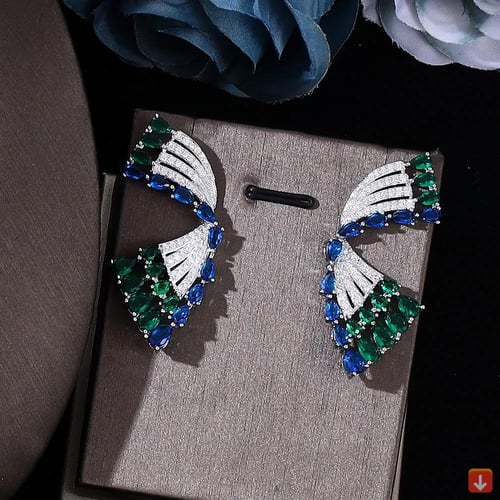 طقم مجوهرات المرأة الزفاف قلادة وحلق مجموعة مجوهرا...