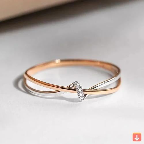 CAOSHI خواتم تصميم ملتوية فريدة من نوعها بلونين