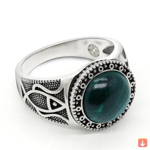 خاتم تركي عتيق من الفضة الإسترليني 925 بحجر طبيعي...