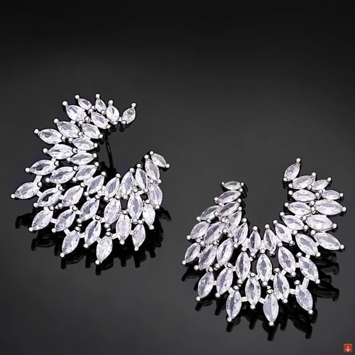 طقم أقراط قلادة مكون من 4 قطع فاخر للغاية للنساء م...