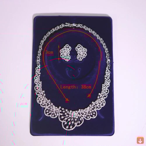 مجموعة مجوهرات كريستال فاخرة مكعبة الزركونيوم للنس...