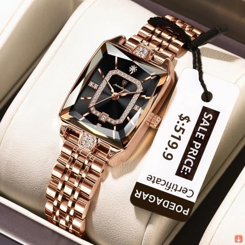 POEDAGAR ساعة يد نسائية أنيقة مقاومة للماء ساعة نس...