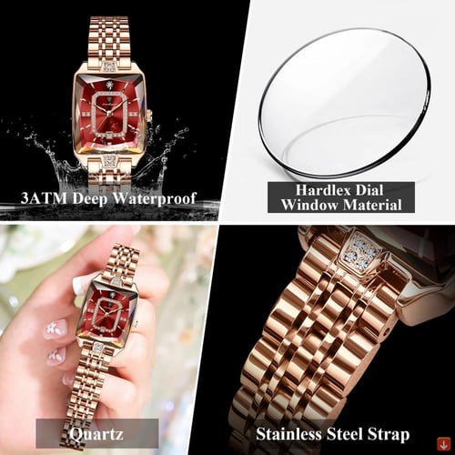 ماركةPOEDAGAR ساعة نسائية أنيقة مقاومة للماء المقا...