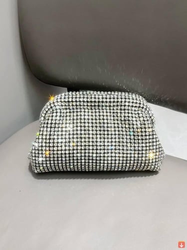 حقيبة يد فاخرة من أحجار الراين للنساء بسلسلة