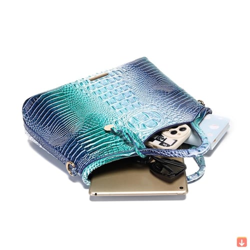 حقيبة يد نسائية كلاسيكية من الجلد الطبيعي بلون ساد...