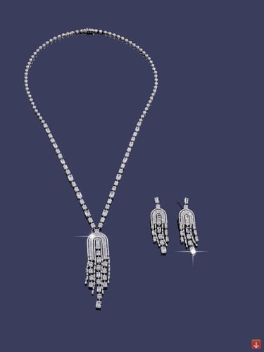 2025 فاخر كبير مربع حجر طويل قلادة وأقراط مجموعات...