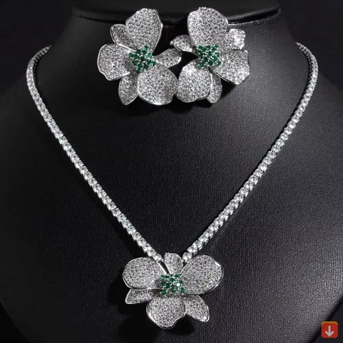 قلادة ذات جودة عالية ذات شعبية الراقية زهرة مجموعة...