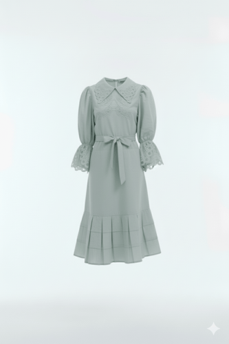 فساتين بياقة دانتيل